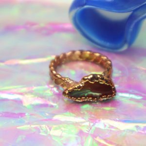 Ring Patina on Copper with Brown Agate Gemstone