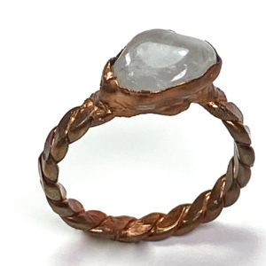 Raw Clear Quartz Gemstone Ring