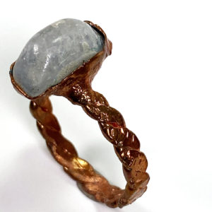 Raw Rainbow Fluorite Gemstone Ring