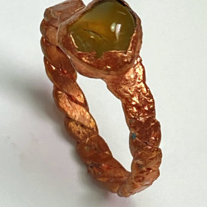 Raw Amber Quartz Gemstone Ring