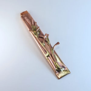 Mezuzah Copper Case and Shin with Brass Accents 6.5″ Long for Hanukkah, Weddings, Anniversaries, Bar Bat Mitzvahs and Housewarmings.