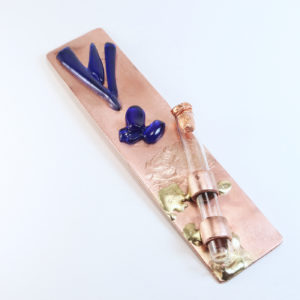 Mezuzah with Recycled Glass Shin and Accents.