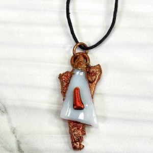 Copper With Fused Glass Star Of David Necklace Pendant Gift For Mom, Dad, For Birthday, Graduation, Wedding, Anniversary.