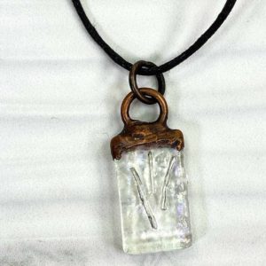 Copper With .999 Investment Grade Fine Silver Imbedded In Fused Glass Necklace Pendant Gift For Mom, Dad, For Birthday, Graduation, Wedding, Anniversary.