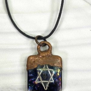 Copper With .999 Investment Grade Fine Silver Imbedded In Fused Glass Necklace Pendant Gift For Mom, Dad, For Birthday, Graduation, Wedding, Anniversary.l